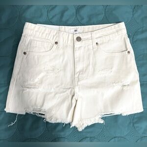 High rise Distressed denim shorts white size 25 Nordstrom